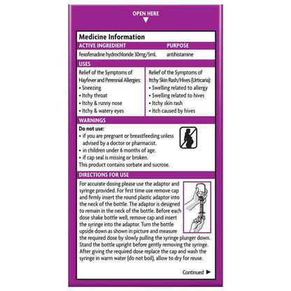 Telfast Kids Oral Liquid 60ml