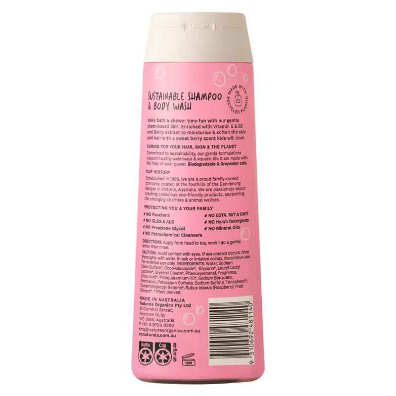 Organic Care Kids 3in1 Shampoo Conditioner Body Wash Berry Bliss 400ml