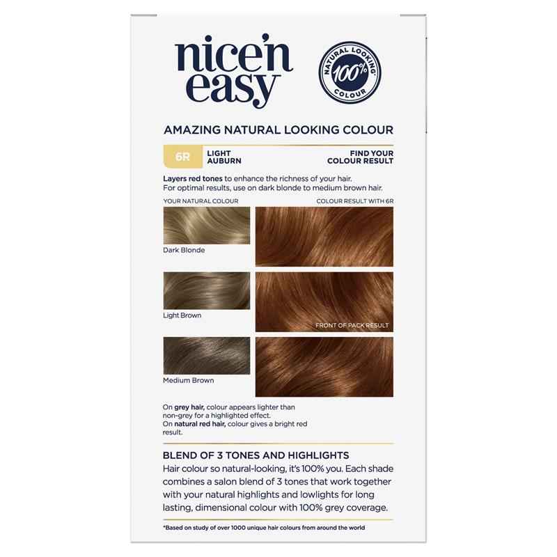 Clairol Nice N Easy 6R Natural Light Auburn Permanent Hair Colour