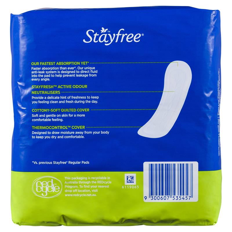 Stayfree Regular Sanitary Pads 20 Pack - GimmeNow