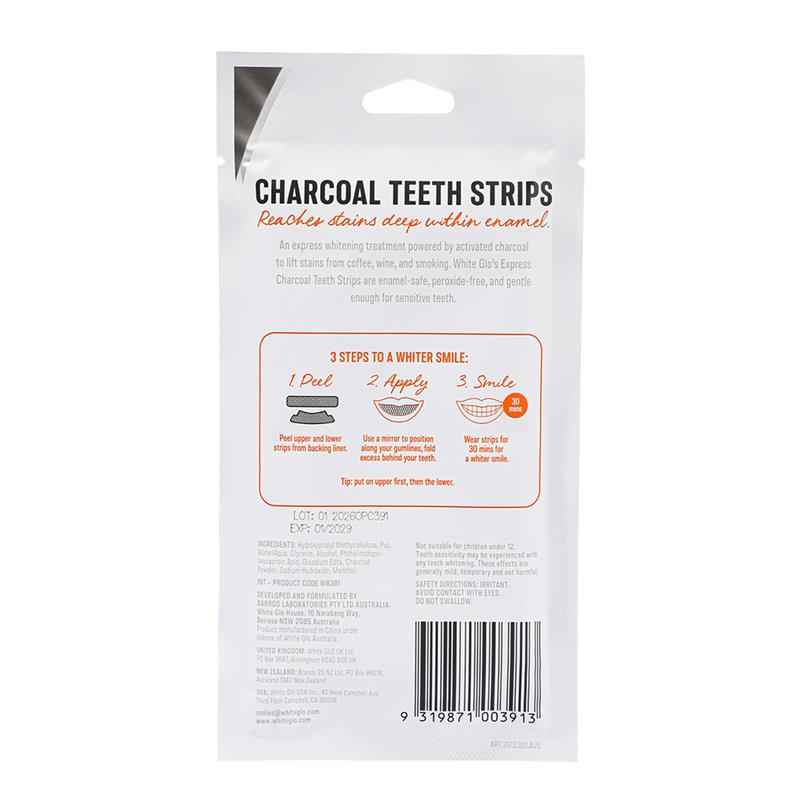 White Glo Charcoal Teeth Strips Express Glo