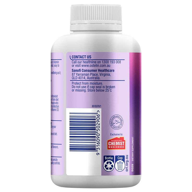 Ostelin Vitamin D3 1000IU 300 Capsules Exclusive Size