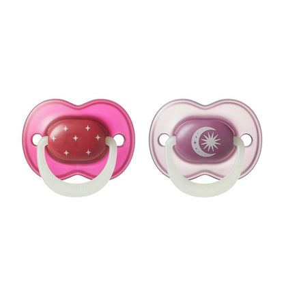 Tommee Tippee  NightGlow Soother 18-36 Months 2 Pack Assorted Colours