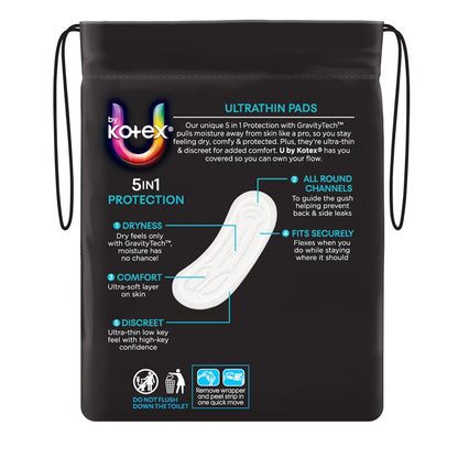 U by Kotex Ultrathin Pads Regular No Wings 14 Pack