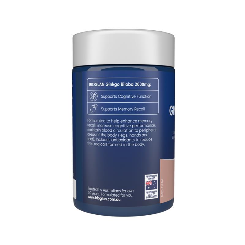 Bioglan Ginkgo Biloba 2000mg 100 Tablets