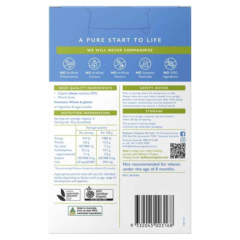 Bellamys Organic Farm Animal Pasta Shapes 150g