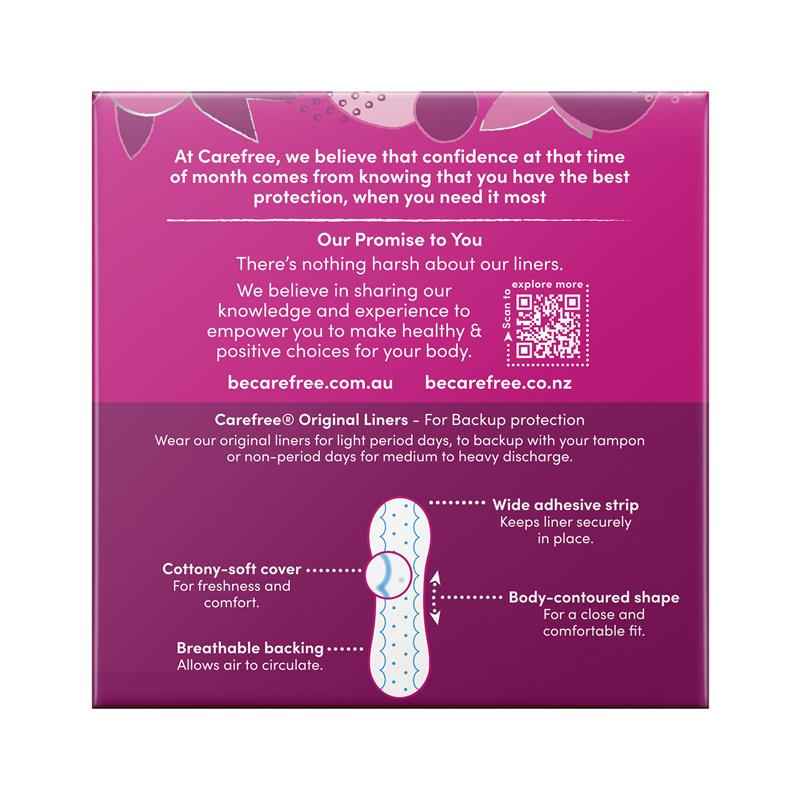 Carefree Original Unscented Panty Liners 48 Pack