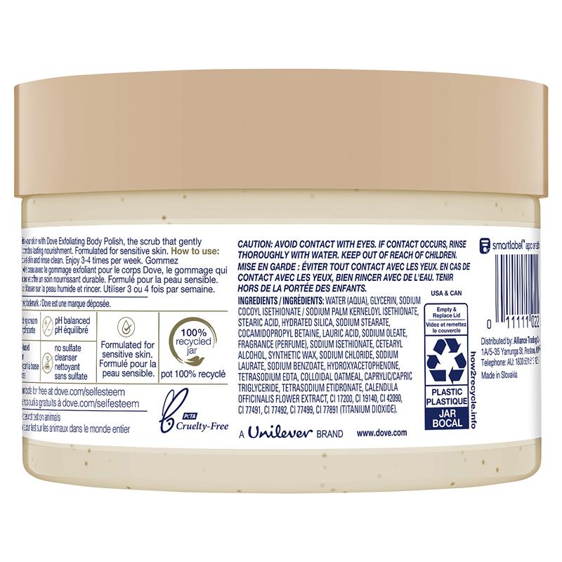 Dove Exfoliating Body Polish Colloidal Oatmeal And Calendula Oil 298g