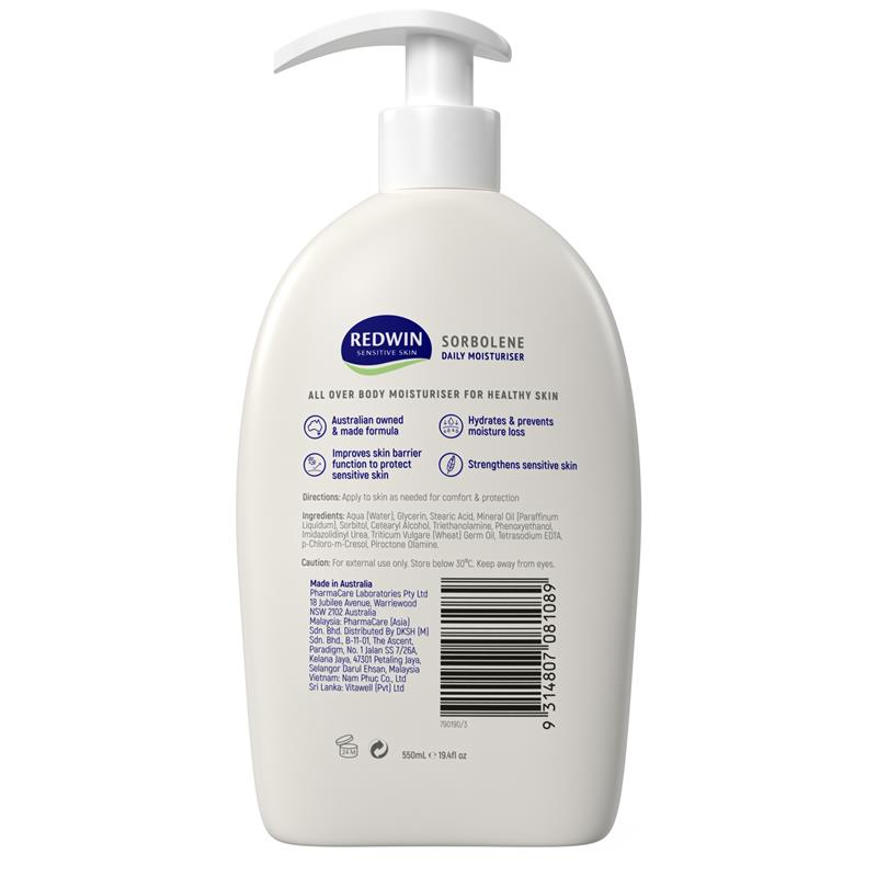 Redwin Sorbolene Daily Moisturiser  550ml