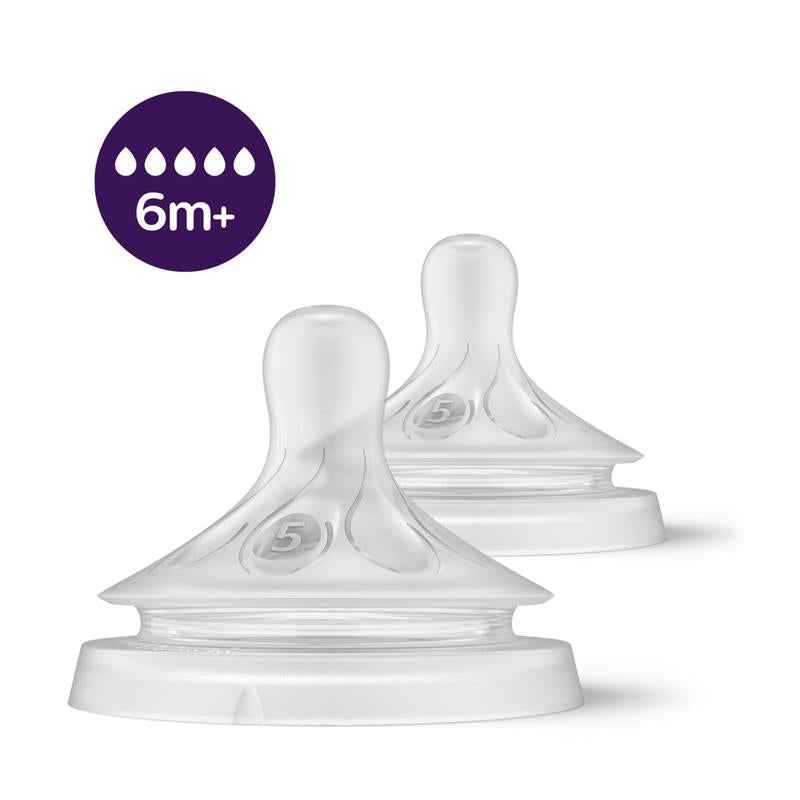 Avent Natural Response Teats 6 month+ Flow 5 2 Pack