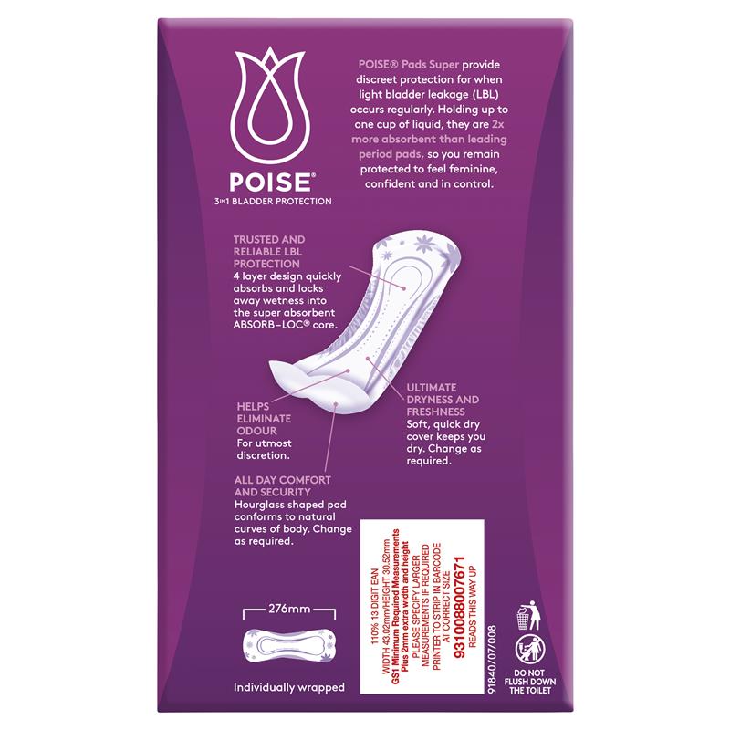 Poise Incontinence Pads Super 14 Pack