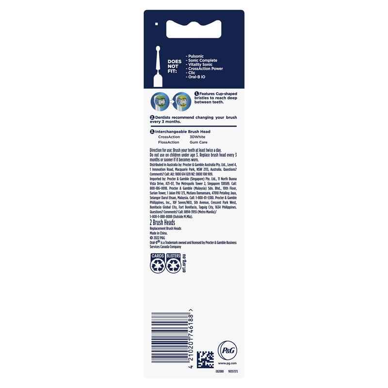 Oral B Power Toothbrush Everyday Clean Refills 2 Pack
