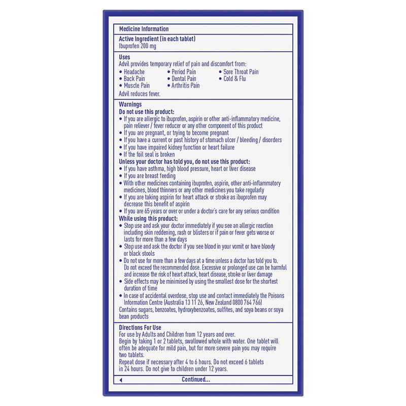 Advil Ibuprofen Pain Relief 24 Tablets