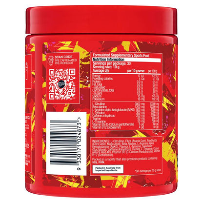 BSc PRE Caffeinated Pre-Workout Red Sour Snakes 300g