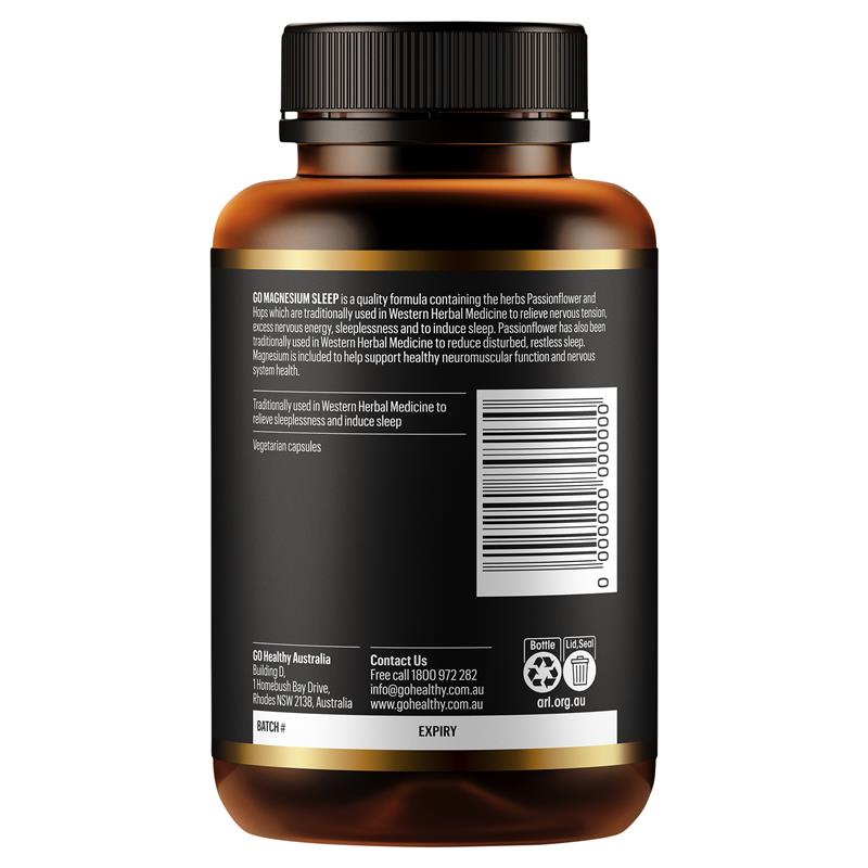 Go Healthy Magnesium Sleep 120 Vege Capsules Exclusive Size