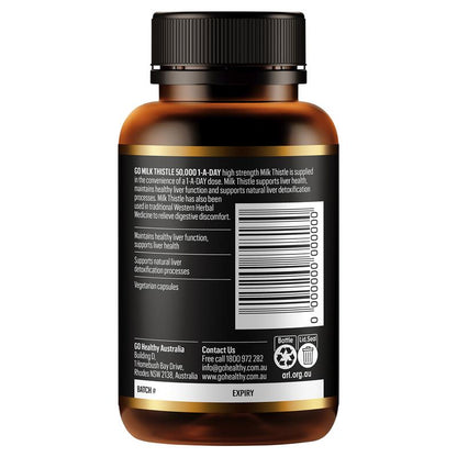 GO Healthy Milk Thistle 50000mg 1-A-Day 60 Vege Capsules