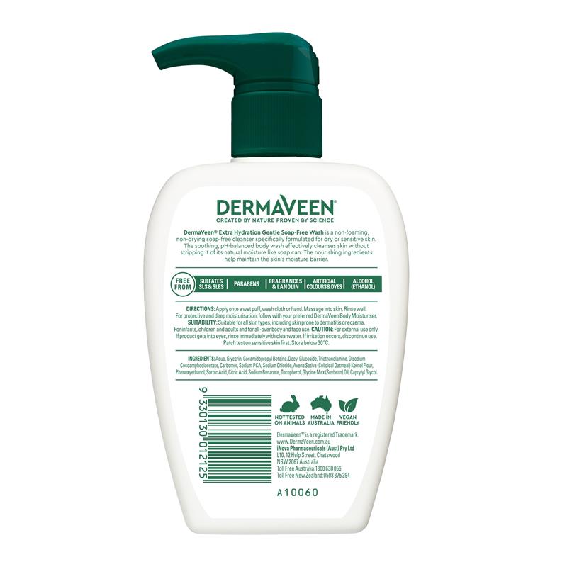DermaVeen Extra Hydration Gentle Soap Free Wash 250ml