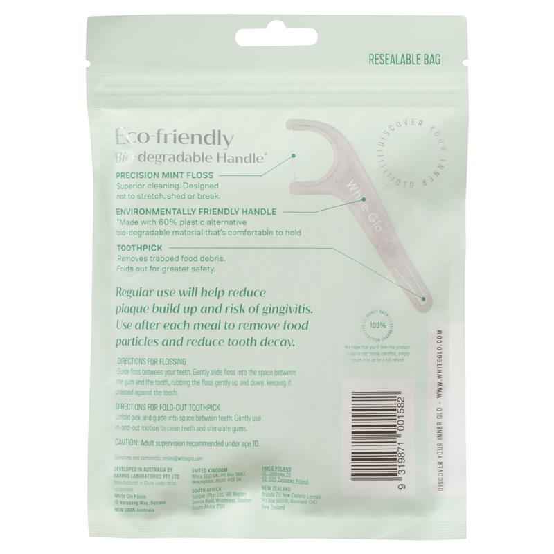 White Glo Flossers Eco Friendly Mint 70 Pack