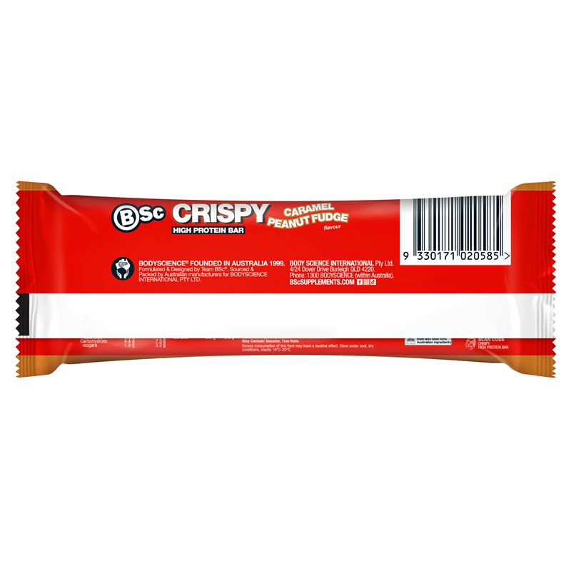 BSc Crispy Protein Bar Caramel Peanut Fudge 60g