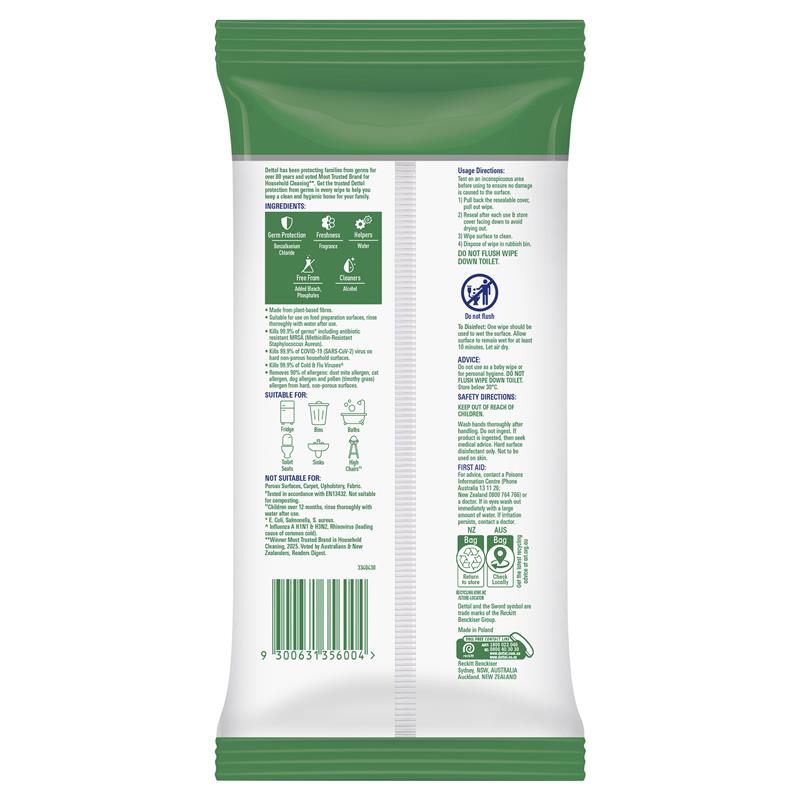 Dettol Disinfectant Wipes Fresh 100 Pack