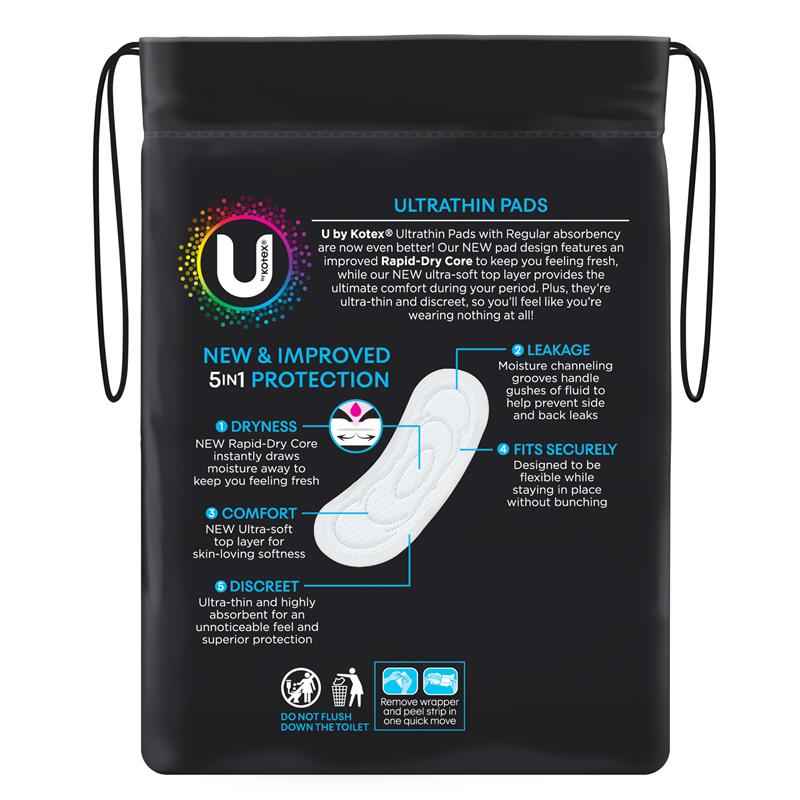 U By Kotex Ultrathins Pads Regular 14 Pack