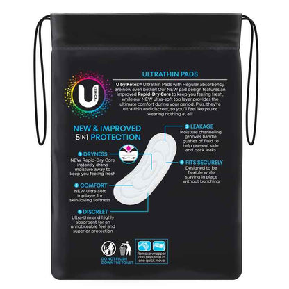 U By Kotex Ultrathins Pads Regular 14 Pack