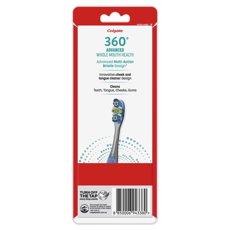 Colgate Toothbrush 360 Degree Advanced Whole Mouth Health Medium 4 Pack