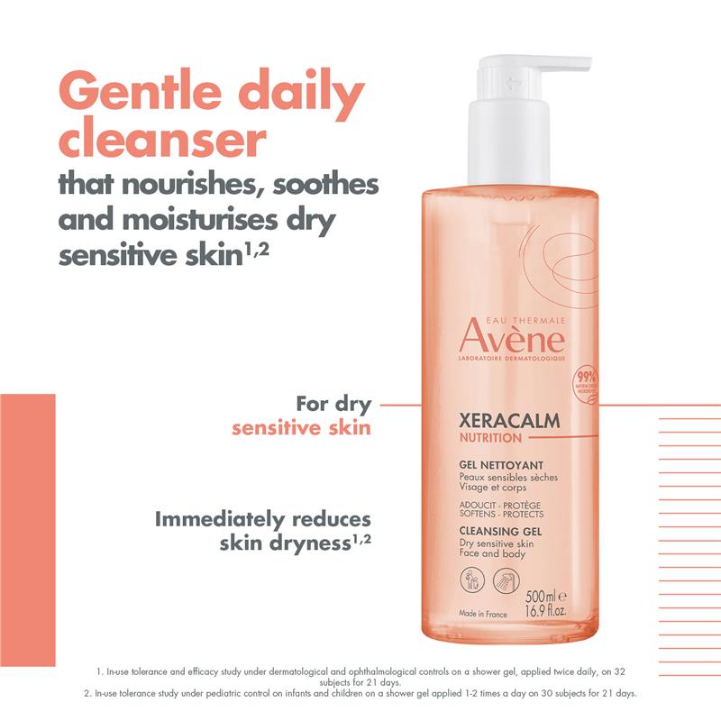 Avene Xeracalm Nutrition Cleansing Gel 500ml