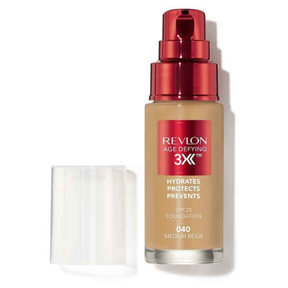 Revlon Age Defying 3X Foundation Medium Beige NEW