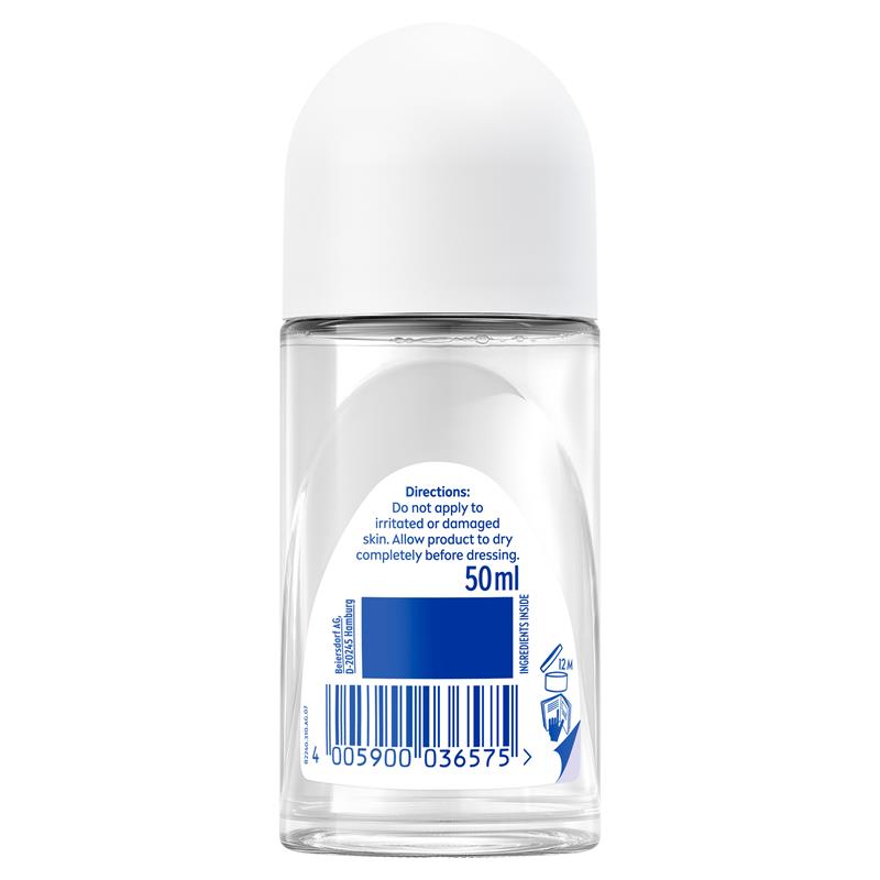 NIVEA Black & White Invisible Clear Roll On Deodorant 72H Protection 50ml