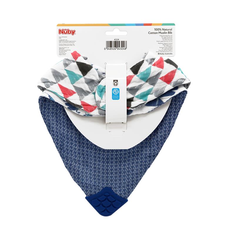 Nuby Muslin Bandana Bib with Teething Corner Girl 2 Pack