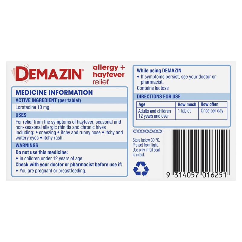 Demazin Allergy + Hayfever Relief Non-Drowsy 80 Tablets