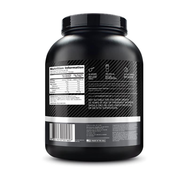 Optimum Nutrition Performance Whey Protein Vanilla 50 Serves 1.6kg