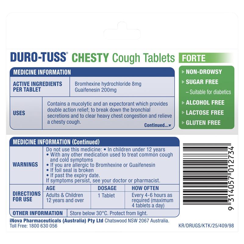 DURO-TUSS Chesty Cough Forte 60 Tablets