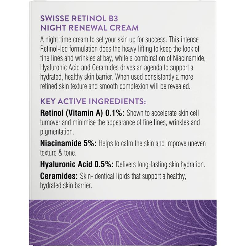 Swisse Skincare Retinol B3 Night Renewal Cream 50g