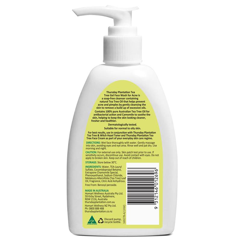 Thursday Plantation Tea Tree Gel Face Wash for Acne 236mL