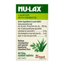 Nulax Natural Laxative Tablets With Prebiotic Senna + Aloe 40 Tablets