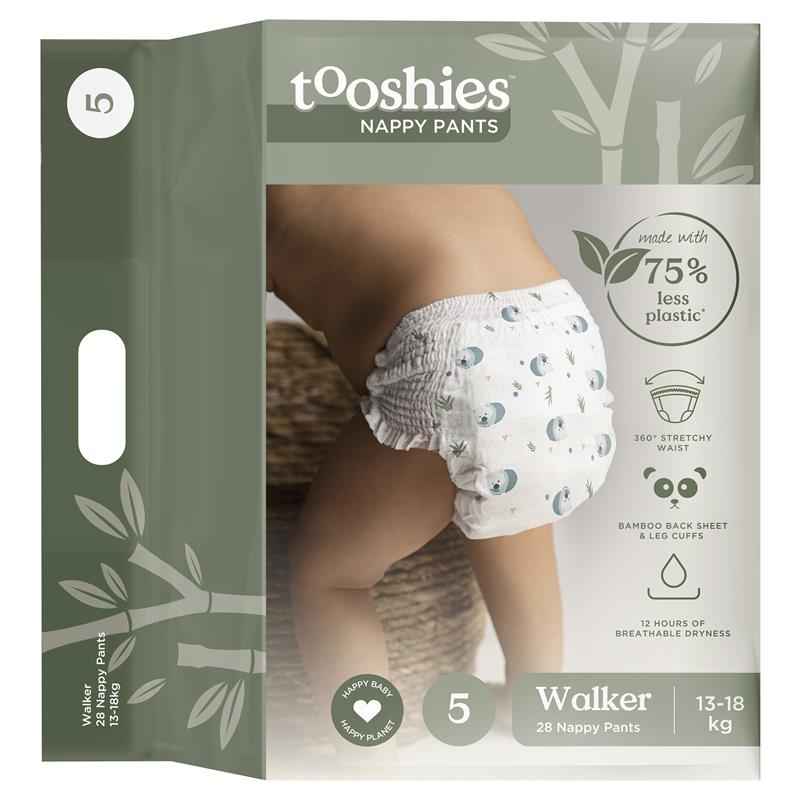 Tooshies Eco Nappy Pants Size 5 Walker 13-18kg 28 Pack