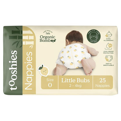Tooshies Nappies Size 0 Little Bubs 2-4kg 25 pack