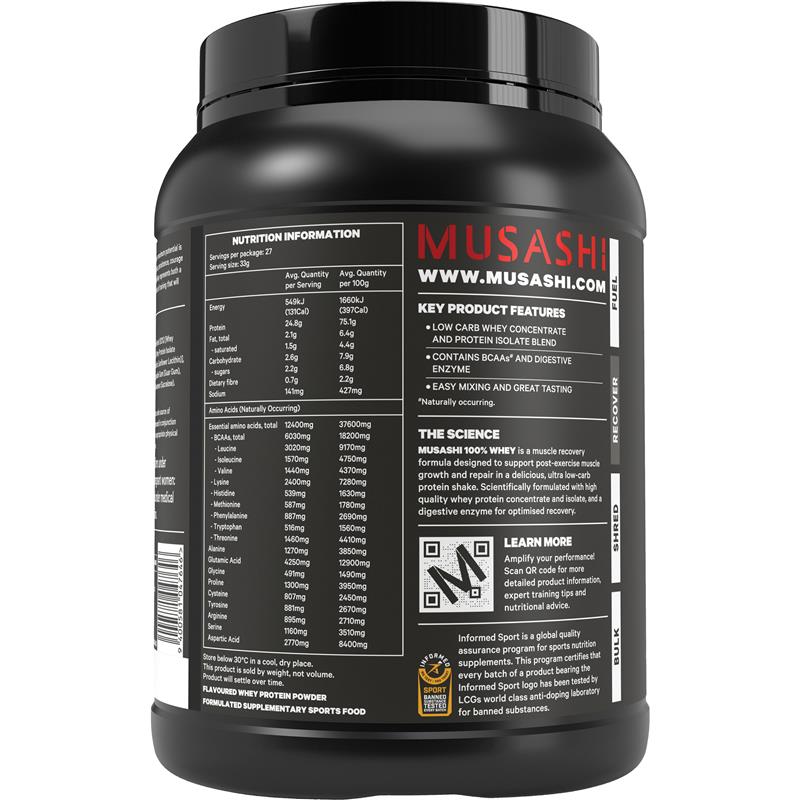 Musashi 100% Whey Chocolate 900g