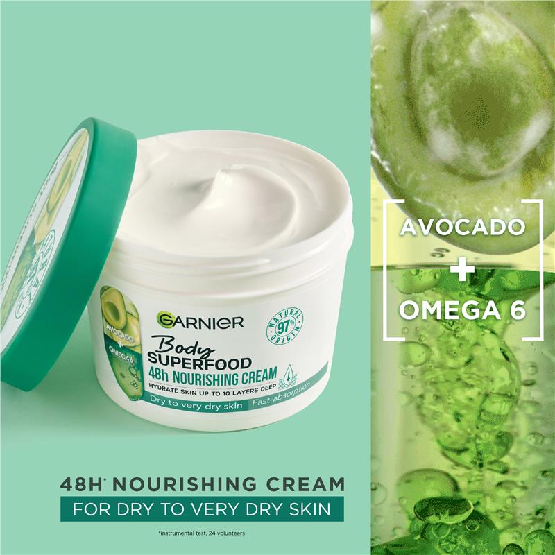 Garnier Body Superfood Avocado & Omega 6 Nourishing Cream 380ml - GimmeNow