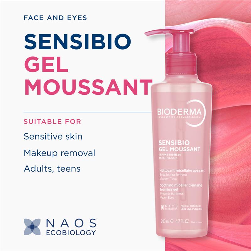 Bioderma Sensibio Gel Moussant Gel Cleanser for Sensitive Skin 200ml