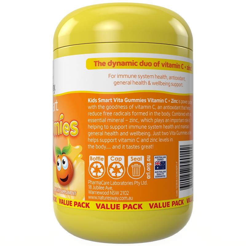 Nature's Way Kids Smart Vita Gummies Vitamin C + Zinc 150 Gummies Exclusive Size