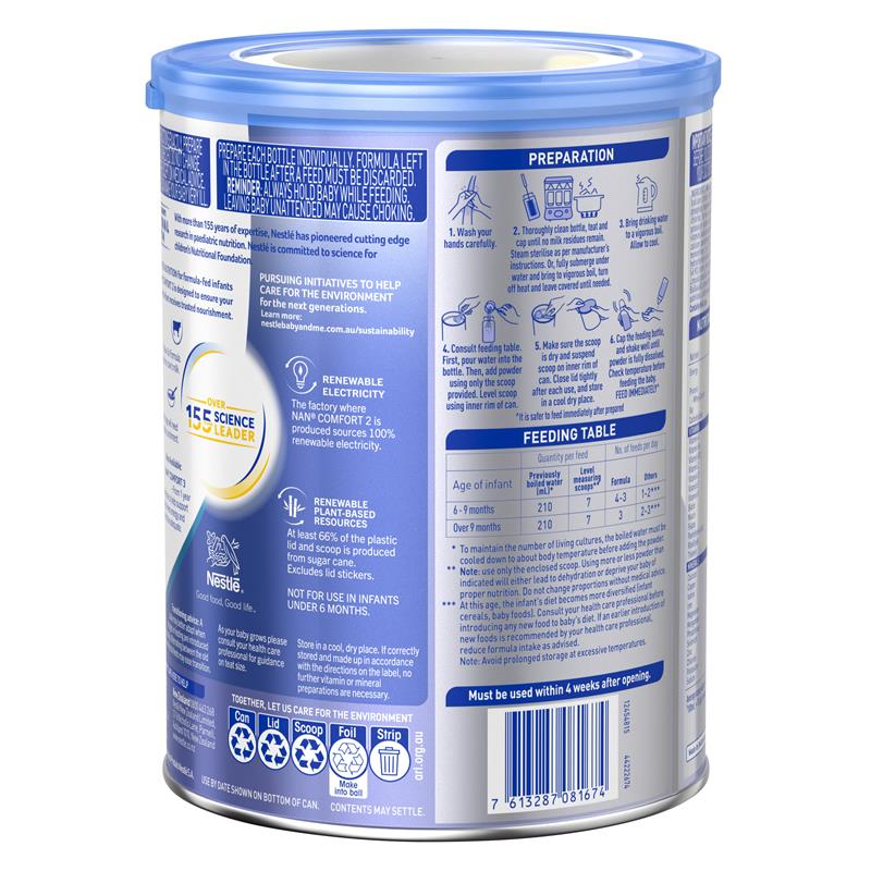 Nestle NAN COMFORT 2 Baby Follow-on Formula Powder, From 6 to 12 Months – 800g