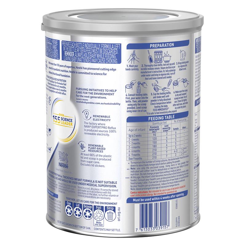 Nestle NAN Reflux Baby Infant Formula for Regurgitation, From Birth to 12 Months – 800g