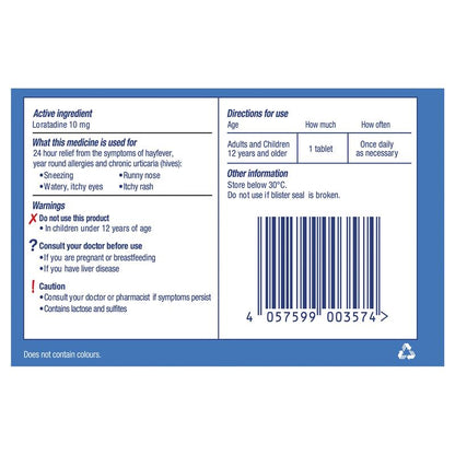 Claratyne Allergy Hayfever Relief Antihistamine 30 Tablets