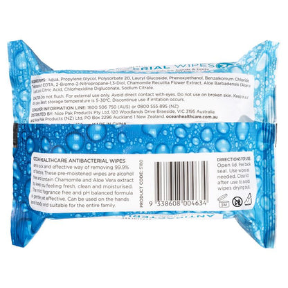 Ocean Antibacterial Wipes 30 Pack