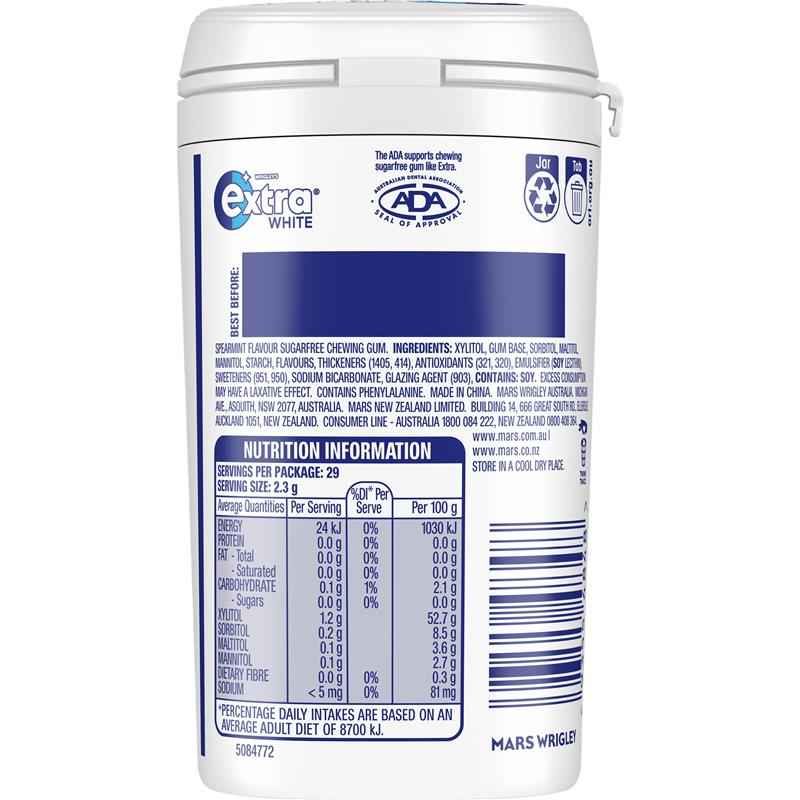 Wrigleys Extra Soft Chew Spearmint Bottle 67g