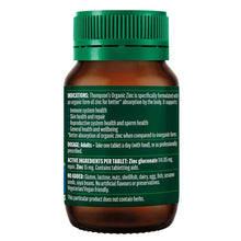 Thompson's Organic Zinc 80 Tablets