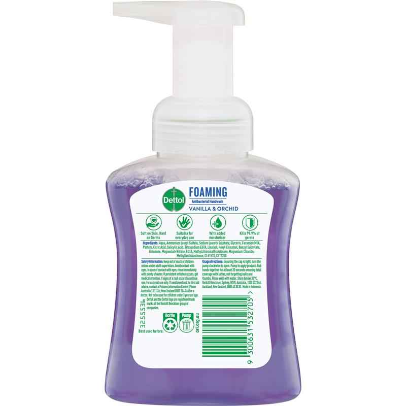Dettol Antibacterial Foaming Hand Wash Vanilla & Orchid 250ml